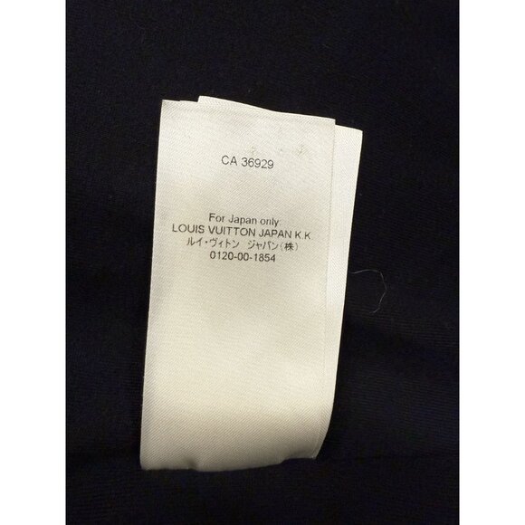 Louis Vuitton Checkered Navy & Black Sherpa Jacket Mens Full-Zip Embroidered Log - Picture 13 of 14